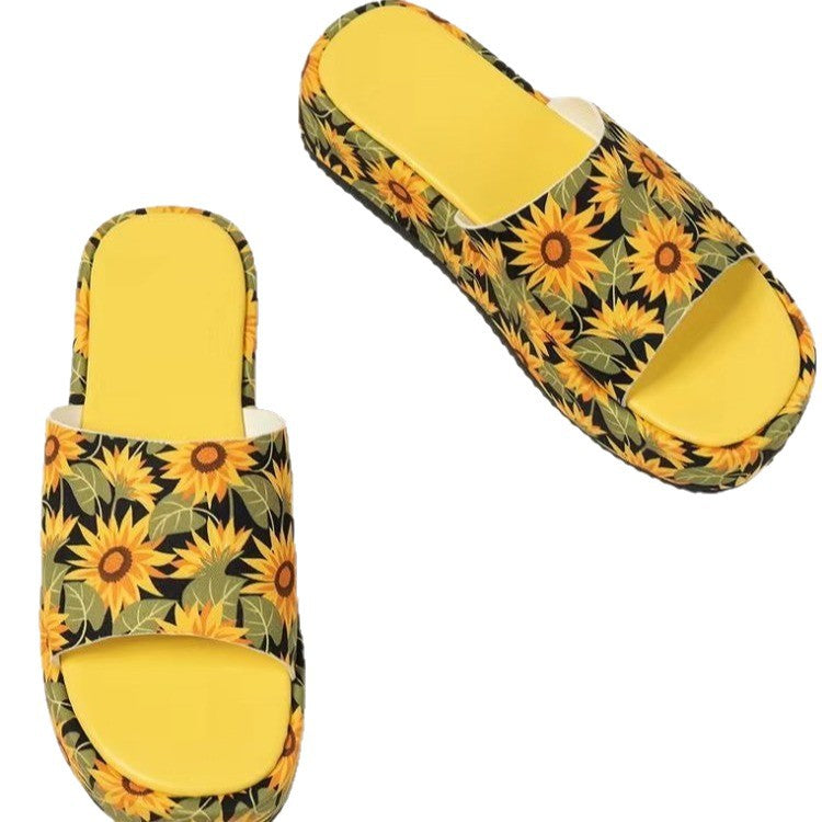 Dame sommer-sandaler med moderigtige sommerfugltryk og behagelig sål Stilla