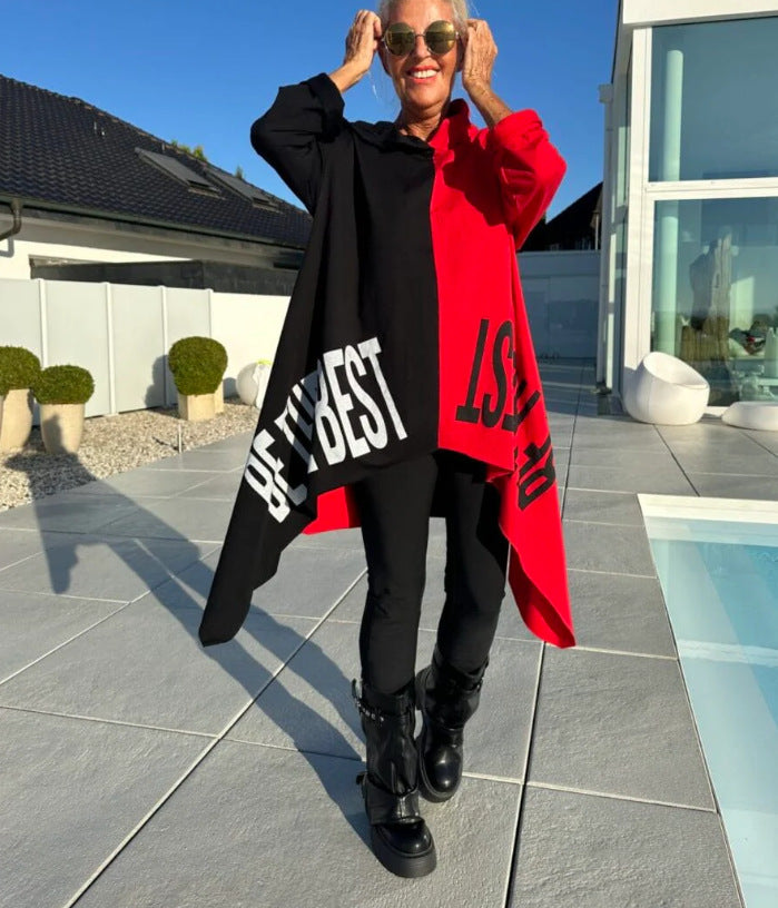 Kvinders oversized hoodie med kontrasterende elementer Stilla