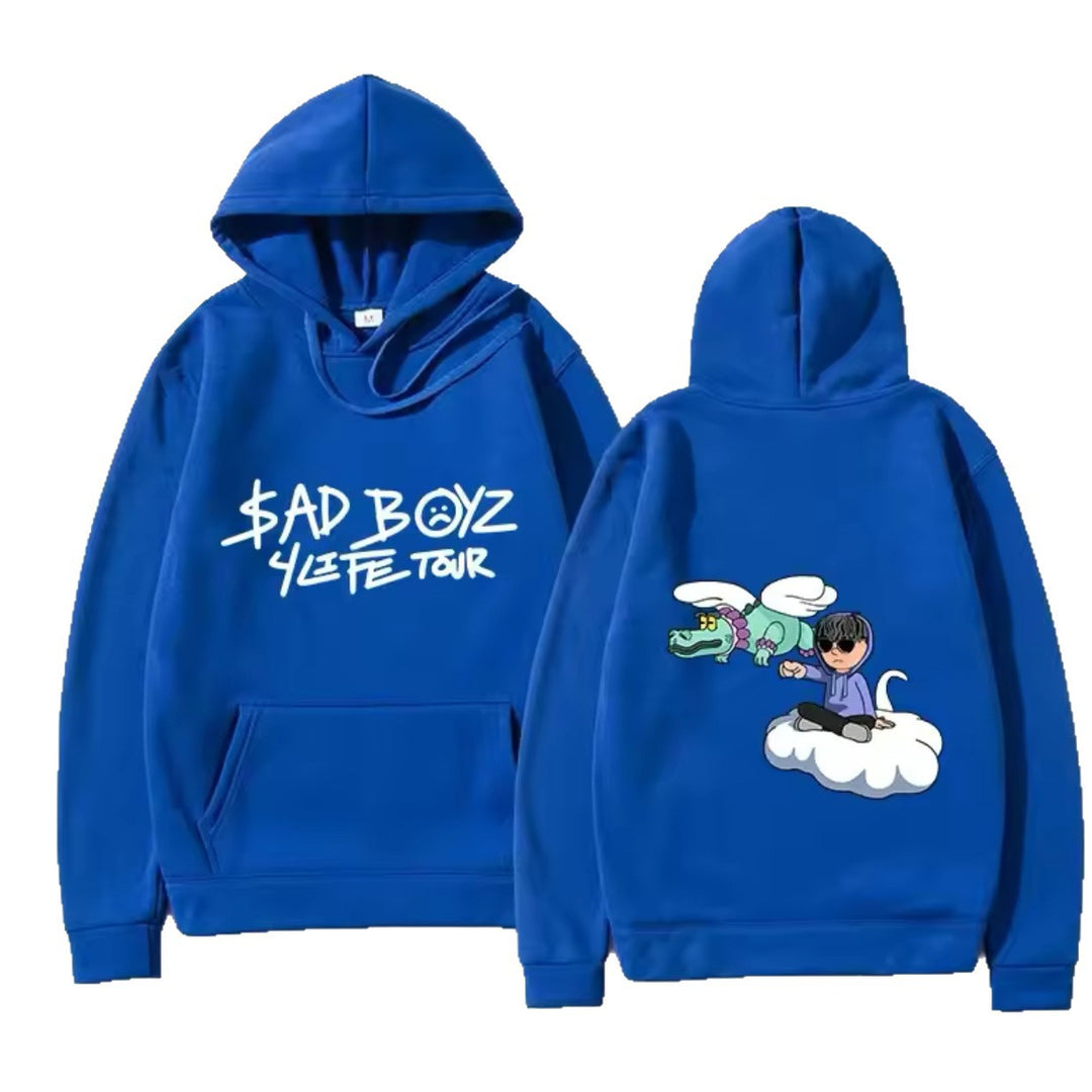 Kvinders hoodie med kreativ print og komfortable kængurulommer Skovae