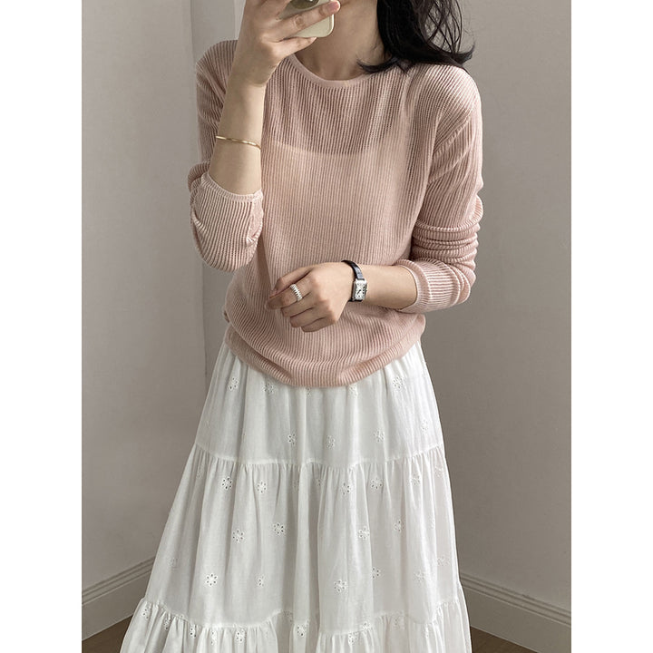 Dame afslappet sweater med bæltebinding Stilla