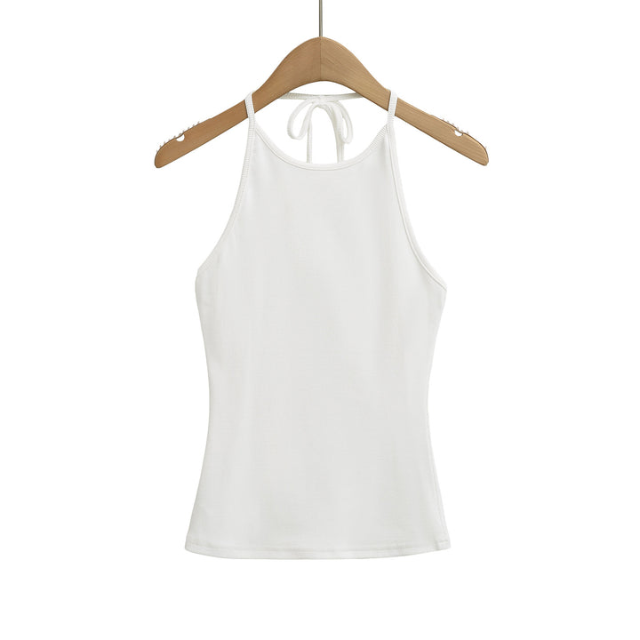 Dame Sporty tanktop med legende rygdetalje og elastisk materiale Stilla