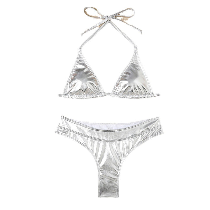 Dame Triangel-Bikini-Sæt med spændende glimmer-effekt og justerbare stropper Stilla