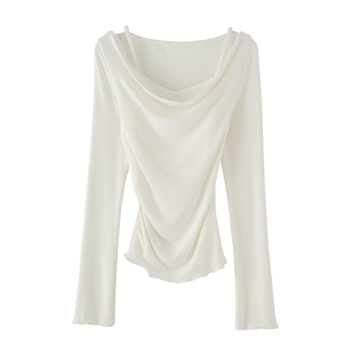 Dame elegant, afslappet top med draperet design Stilla
