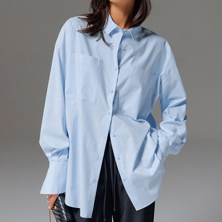 Dame Oversized Bluse med unikt snit og moderne detaljer Stilla