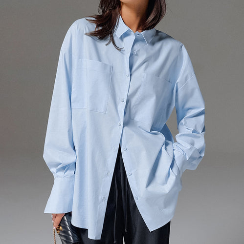 Dame Oversized Bluse med unikt snit og moderne detaljer Stilla