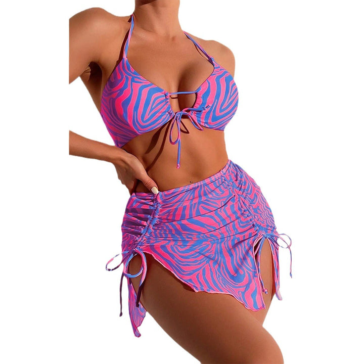 Damer Bikini-sæt med iøjnefaldende zebra-design og justerbare stropper Stilla