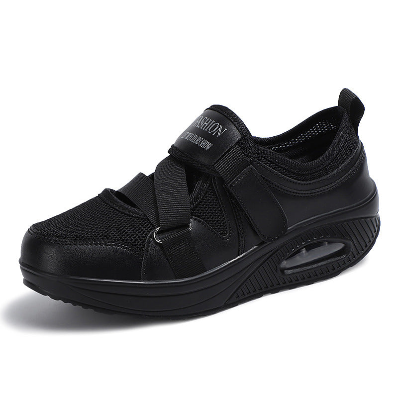 Dame nan stabiliserende komfort-sneaker med luftpolstret kile sål og velcro-rem lukning Skovae