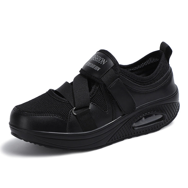 Dame nan stabiliserende komfort-sneaker med luftpolstret kile sål og velcro-rem lukning Skovae