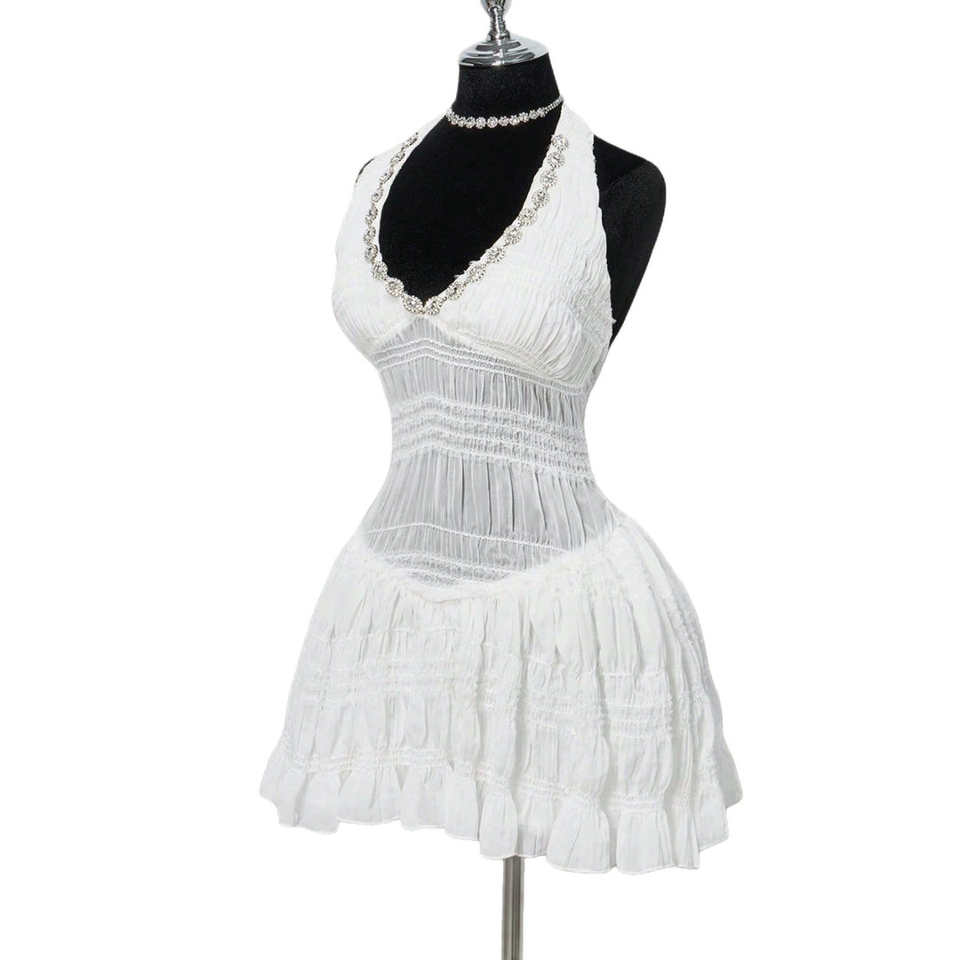 Dame sommerkjole i romantisk vintage-stil med raffinerede folder Skovae
