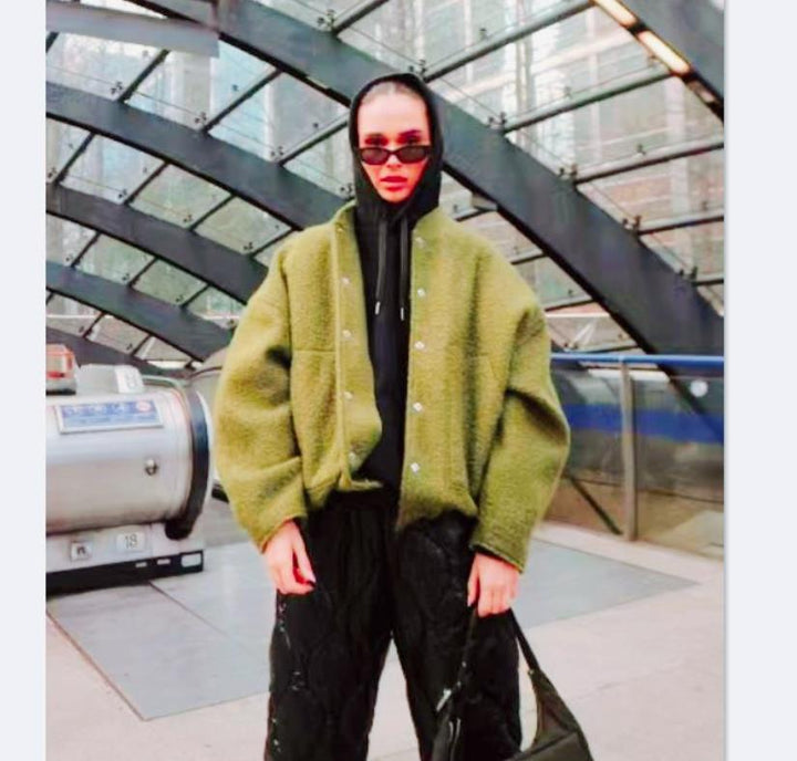 Dame Krammende Oversized-Jakke i Boxy-snit Stilla