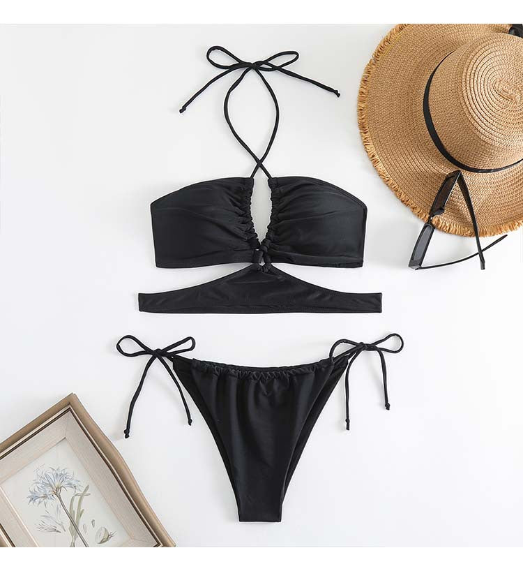 Dame Push-Up Bandeau Bikini Sæt Stilla
