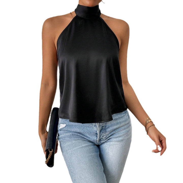 Damer elegant halter top med silkeagtig finish Stilla