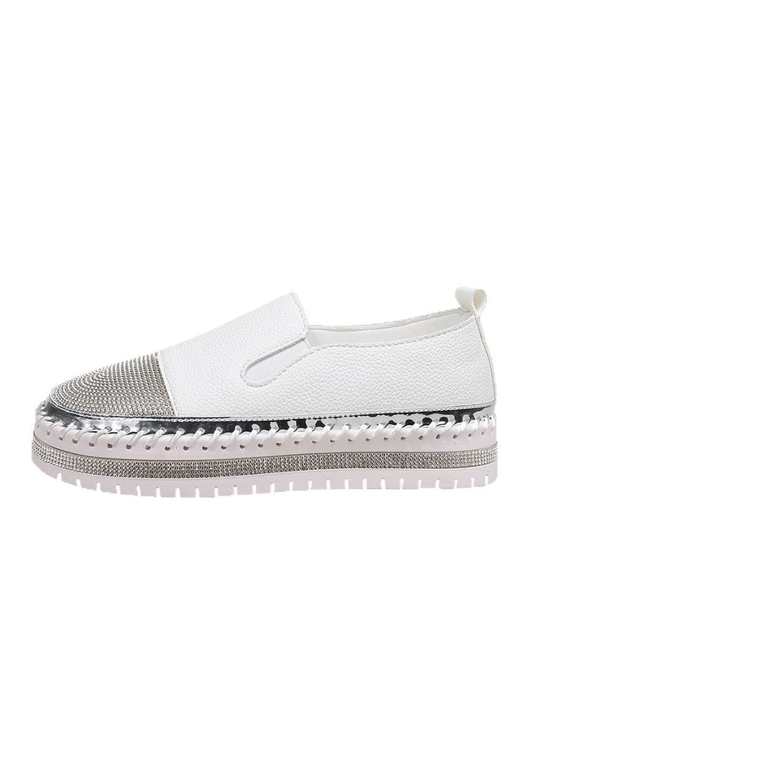 Dame Slip-On Sneakers med glitrende pyntesten og skridsikker sål Stilla