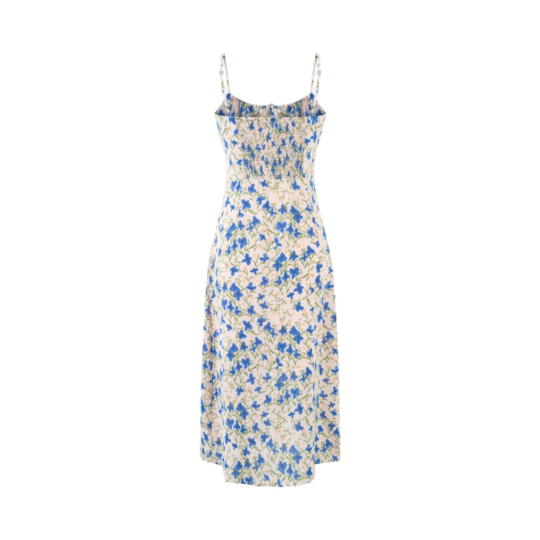 Dame Maxikjole med blomstret design og justerbare stropper Stilla