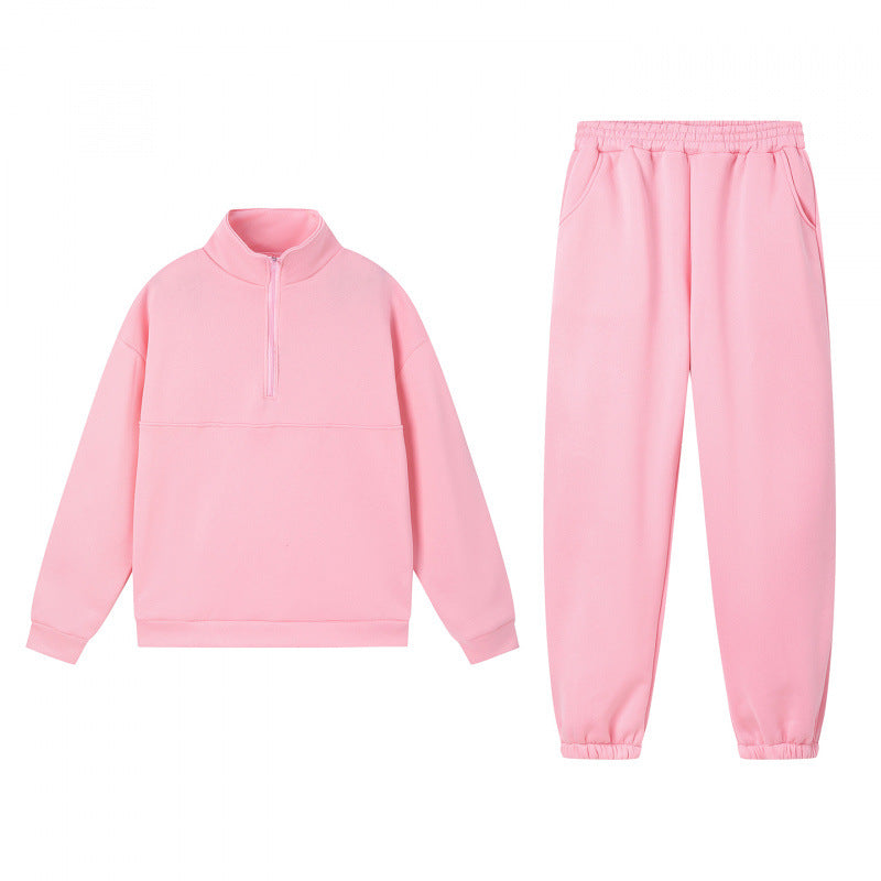 Kvindernes sporty sweatshirt sæt med høj krave og elastiske manchetter Stilla