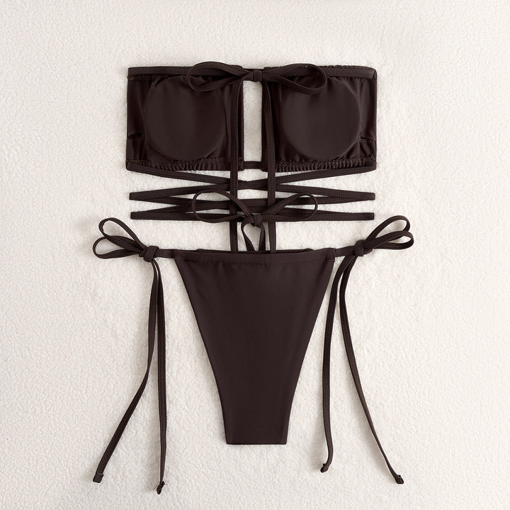 Dame Triangel-Bikini med moderne sløjfe-design og sexet cut-out Stilla