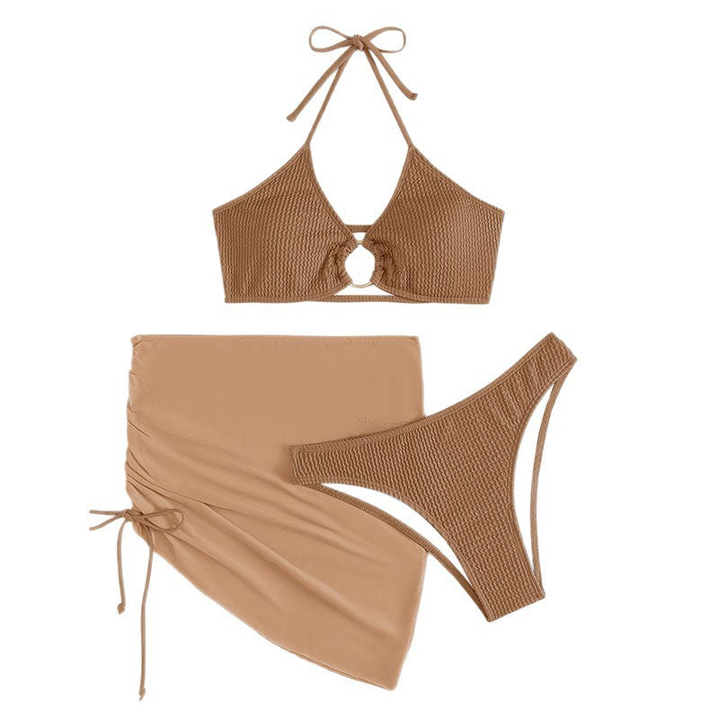 Dame Bikini-sæt med raffineret omslagsskjørt Skovae