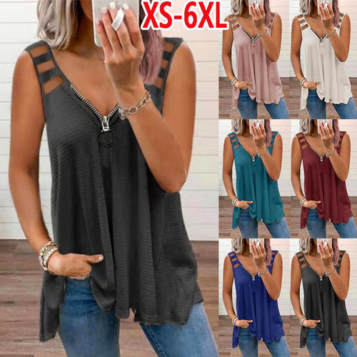 Dame Trendy Zip-Up Tanktop Stilla