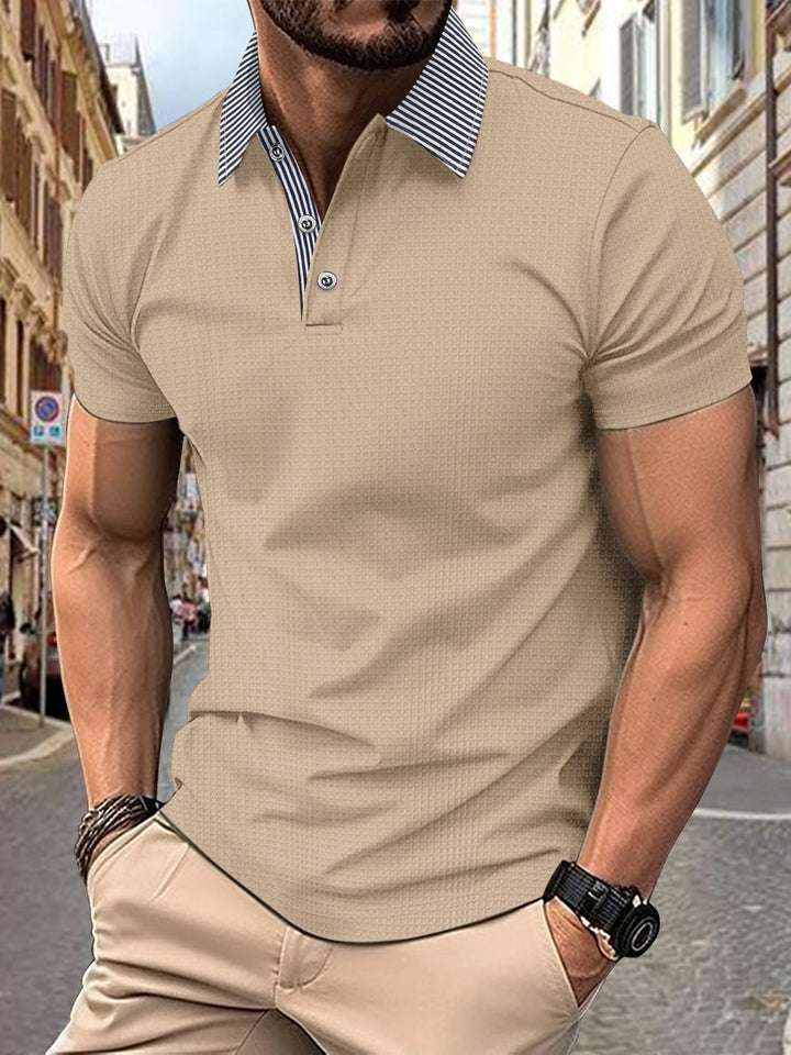 Herrer polo shirt med moderne krave og struktureret overflade Stilla