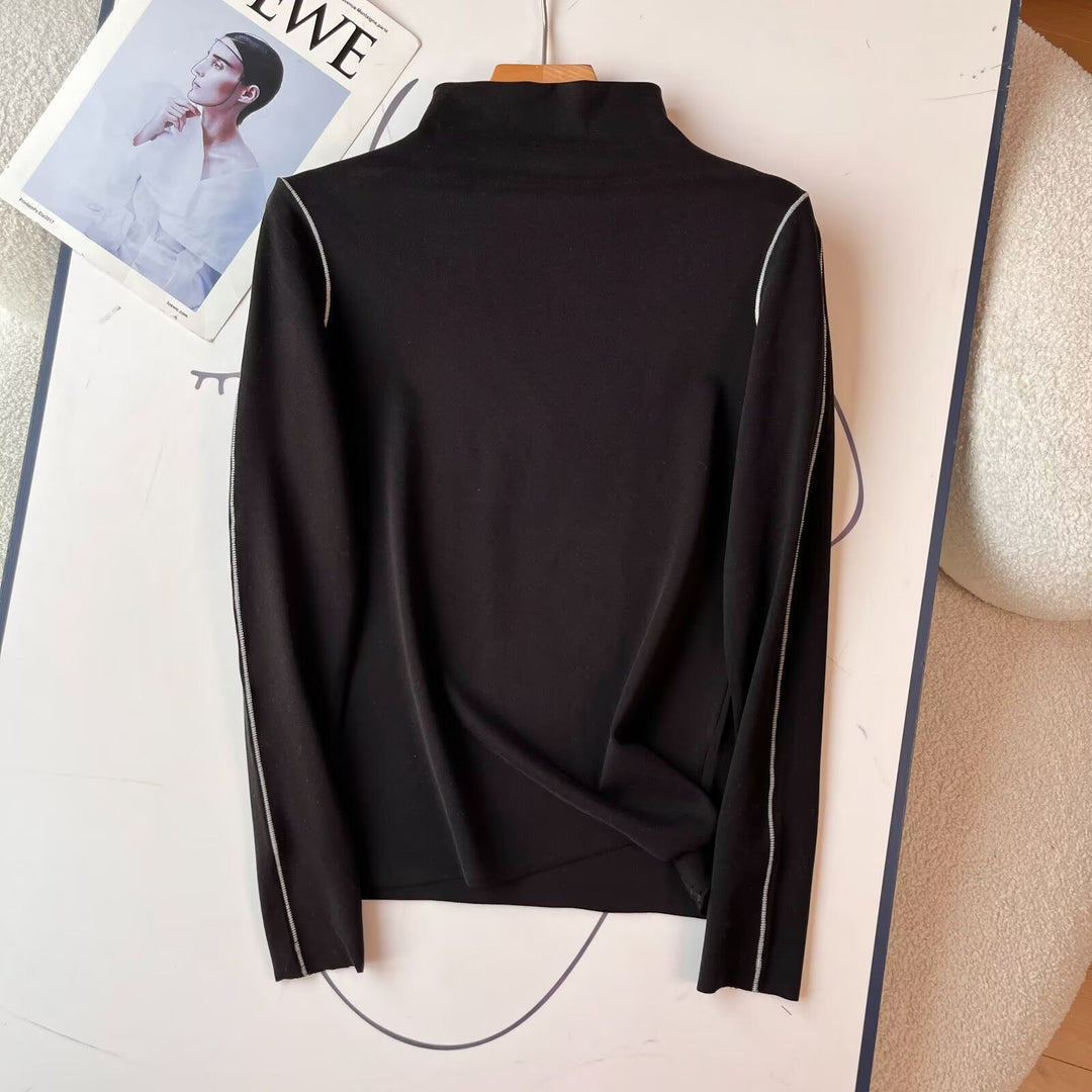 Dames sporty langærmet poloshirt med elegant kraveløsning Stilla