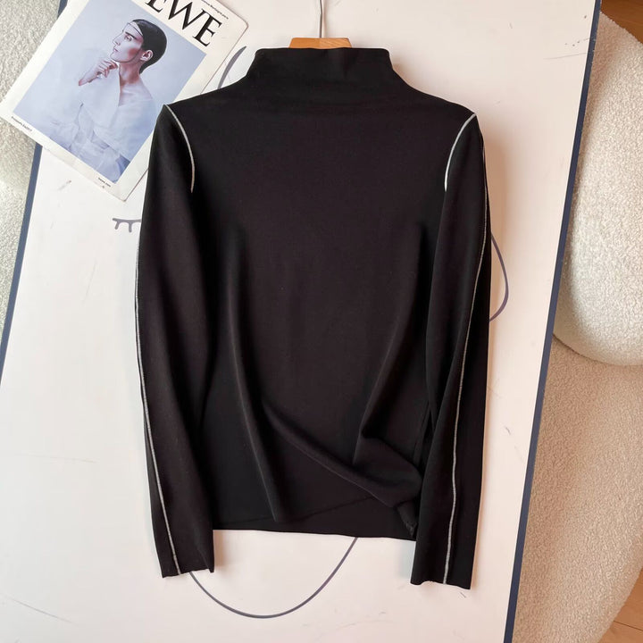 Dames sporty langærmet poloshirt med elegant kraveløsning Stilla