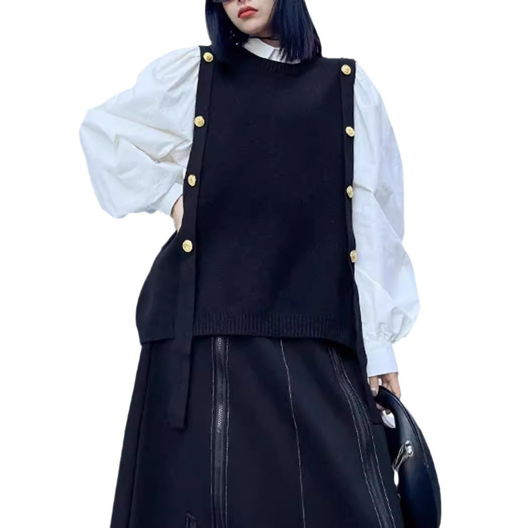 Dame Høj-Style Striktrøje Vest Stilla