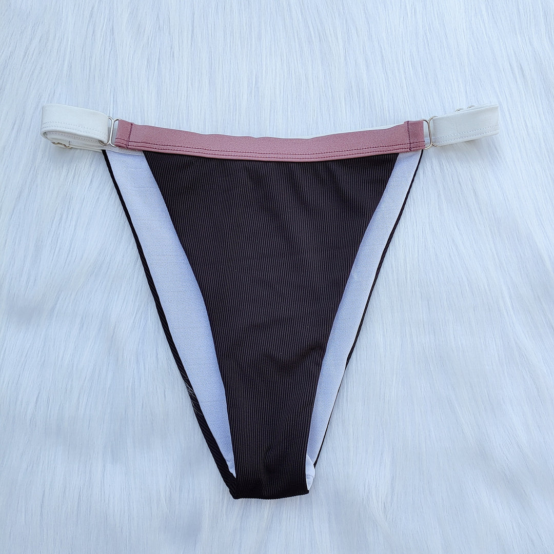 Dame Sport-Bikini-Sæt med lynlås og farvemæssigt afgrænsede detaljer Skovae