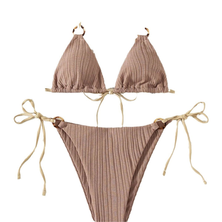 Dame bikini-sæt med justerbare stropper og fint ribbet materiale Stilla