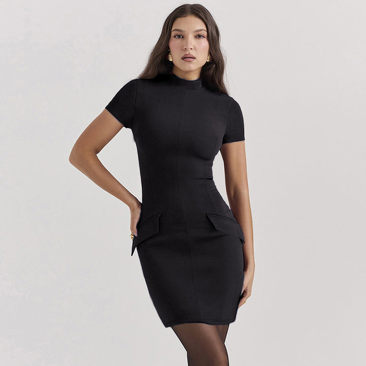 Damer skræddersyet Bodycon kjole med funktionelle lommer Stilla