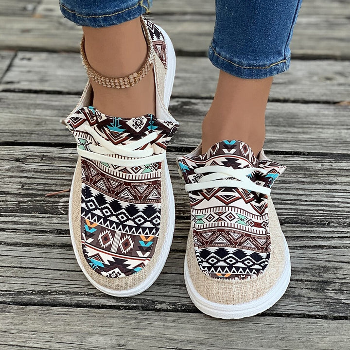 Dame mode fritids-sneakers med etnisk mønster Stilla