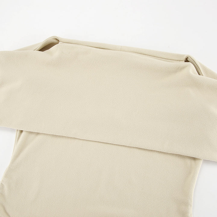 Dame Maxikjole med skulderfri design og elegant drapering Stilla