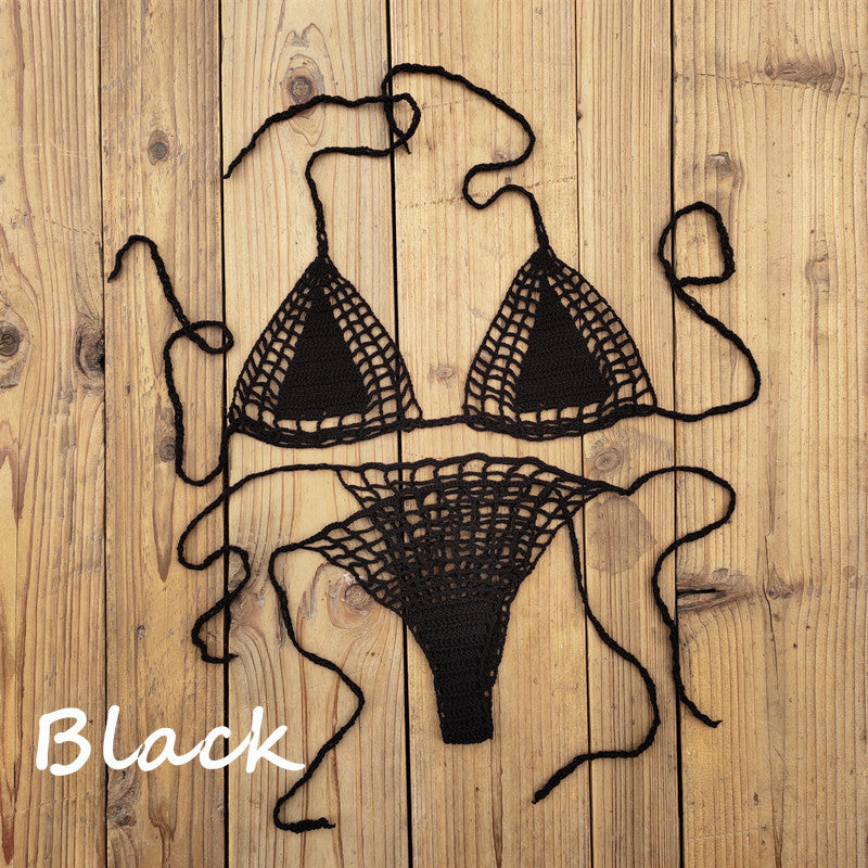Dame Håndcrochet Bikini-sæt med unikt design og bindedetaljer Stilla
