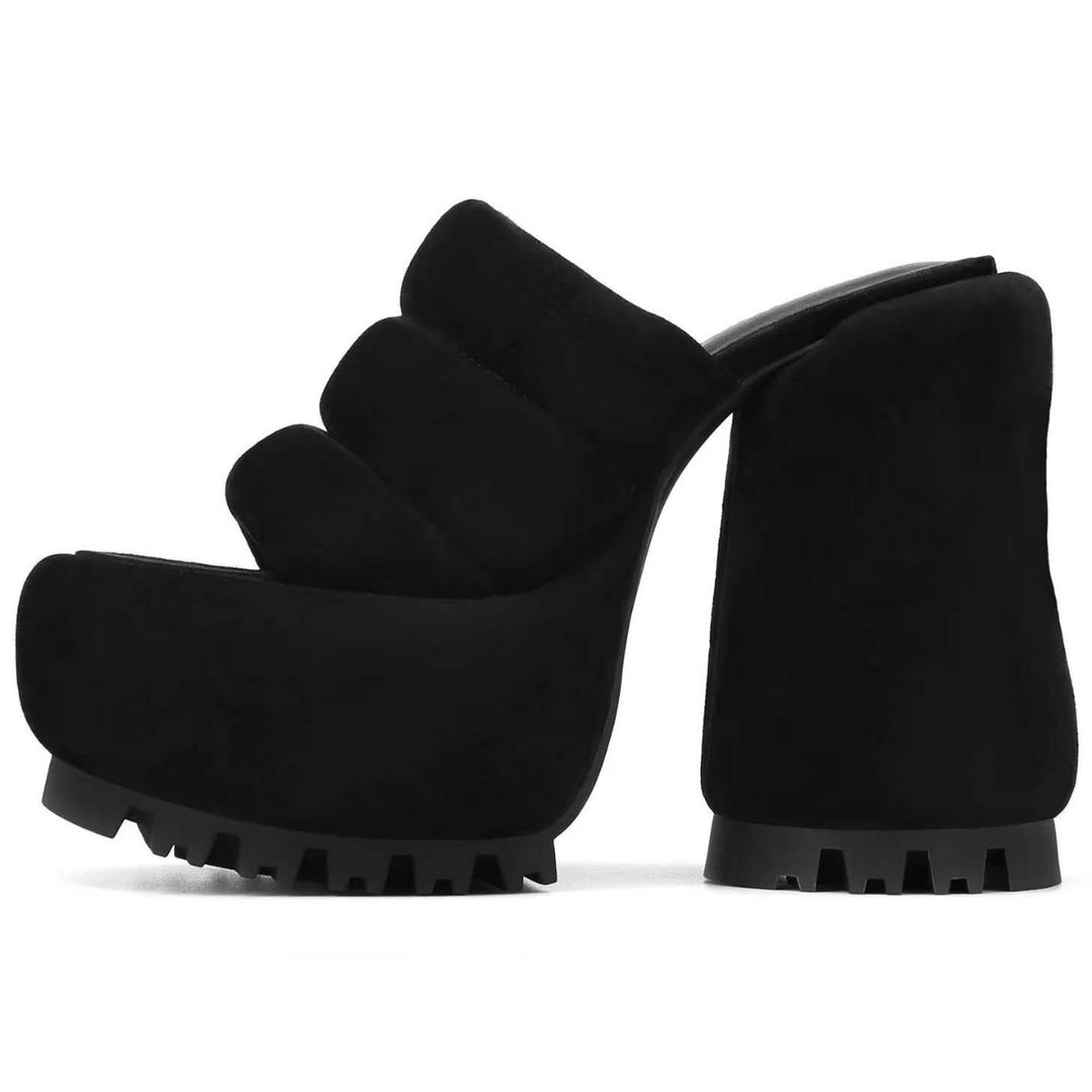 Femme Chunky Platform Slide Sandaler med polstrede remme Stilla