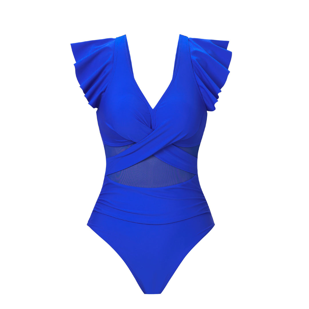 Damer Elegant skåret jumpsuit med ruffle detaljer Skovae