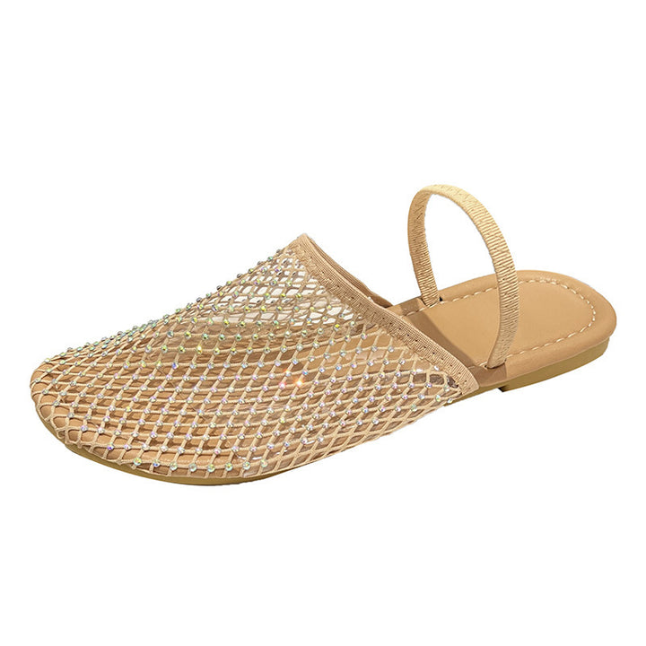 Dame mode Slip-On Sandaler med funkende netdesign og komfortabelt fodseng Stilla