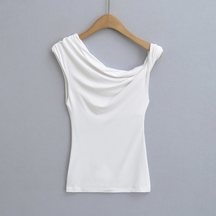 Dameoverdel med asymmetrisk skulderdesign og charmerende draperingseffekt Stilla