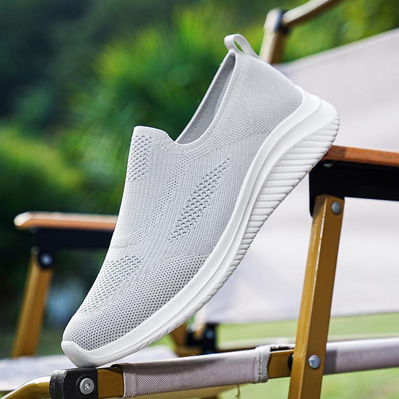 Herrer Lette Slip-On Sport Sneakers med Åndbart Strikkedesign Stilla