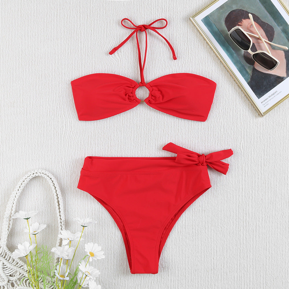Dame Bikini-sæt med blomstrede mønstre og høj talje Stilla