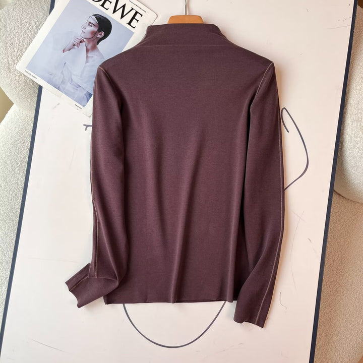 Dames sporty langærmet poloshirt med elegant kraveløsning Stilla