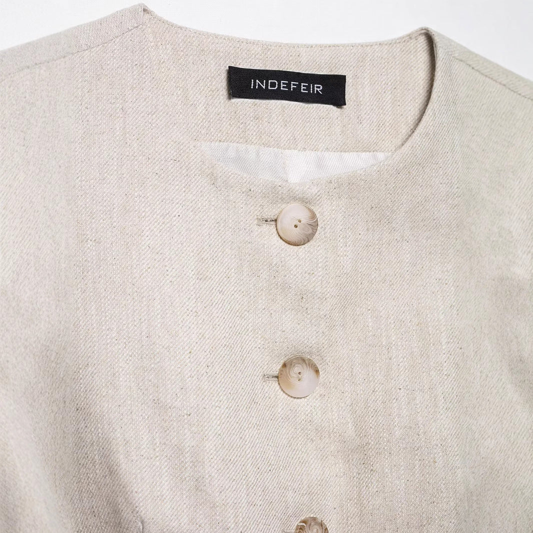 Dame Taljeret Button-Up Crop-Veste Stilla