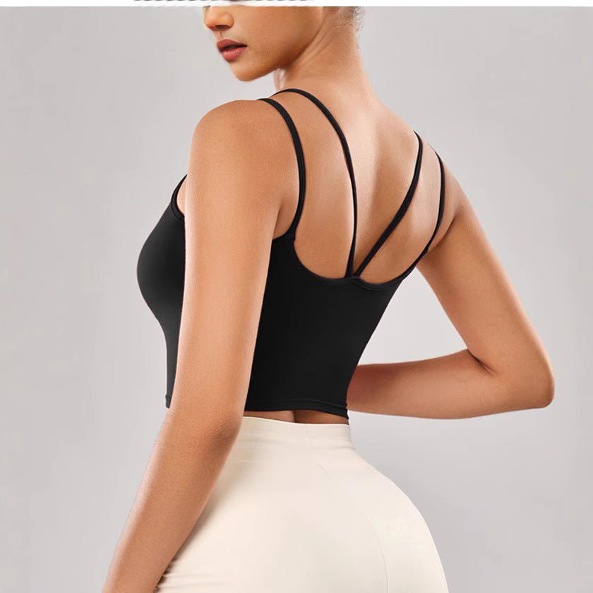 Dame Sporty Crop-Top med justerbare spaghettistropper Stilla