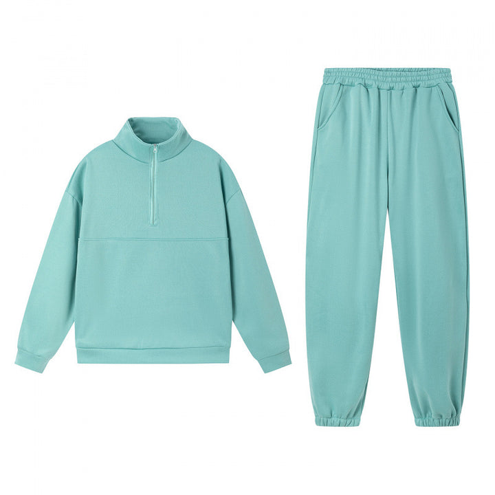 Kvindernes sporty sweatshirt sæt med høj krave og elastiske manchetter Stilla