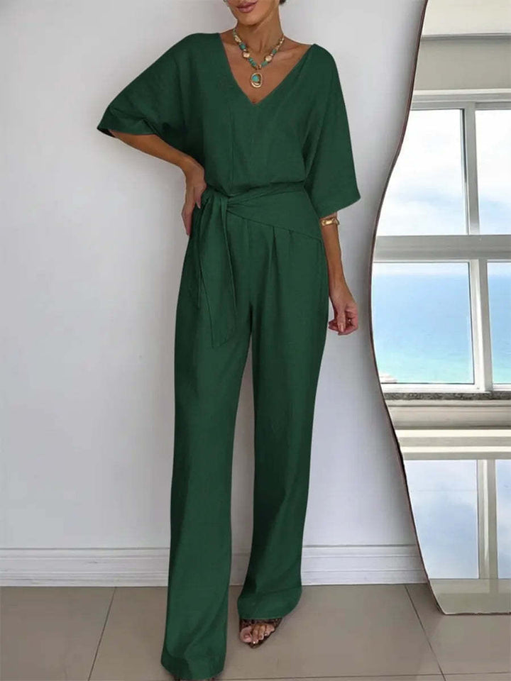 Kvinder Elegant Jumpsuit med skræddersyet snit og omslagssnor Skovae