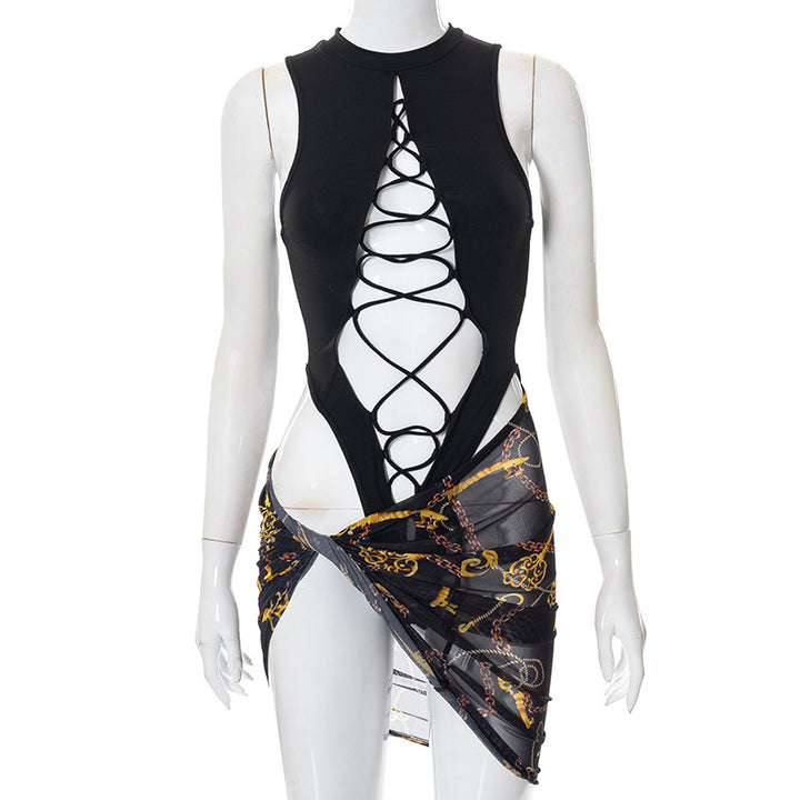 Femme Cut-Out Lace-Up Badedragt med Overdel Stilla