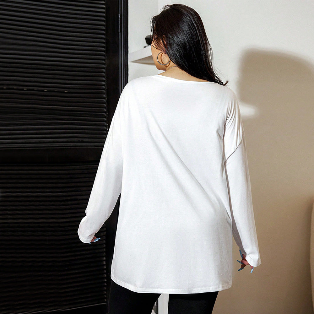 Dame Oversized Langærmet T-shirt med asymmetrisk søm og afslappet pasform Stilla
