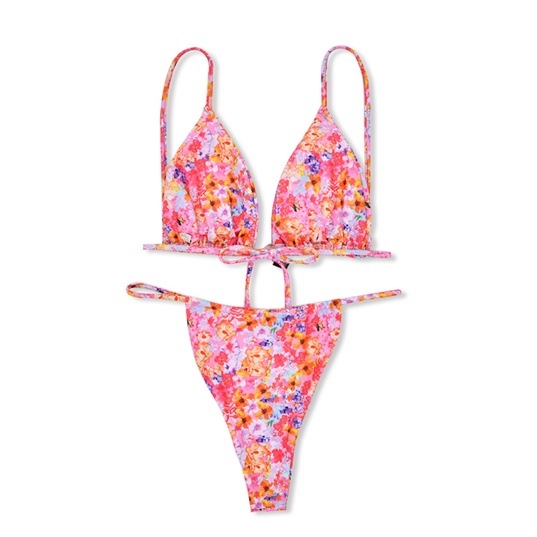 Dame blomster mønster triangel bikini Skovae