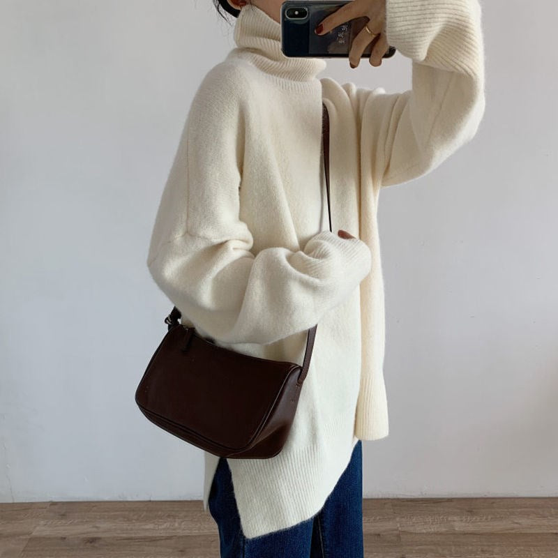 Femme Cozy Oversized Halsbånd Pullover Sweater Stilla