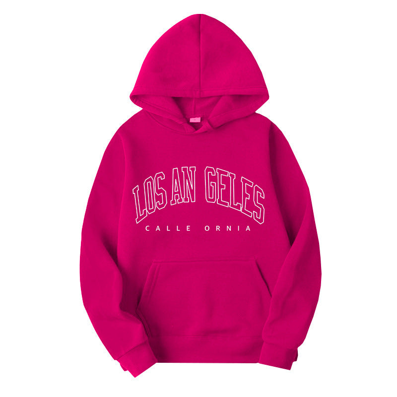 Damehoodie til kvinder med moderne Los Angeles print og løs pasform Skovae