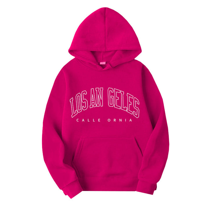Damehoodie til kvinder med moderne Los Angeles print og løs pasform Skovae