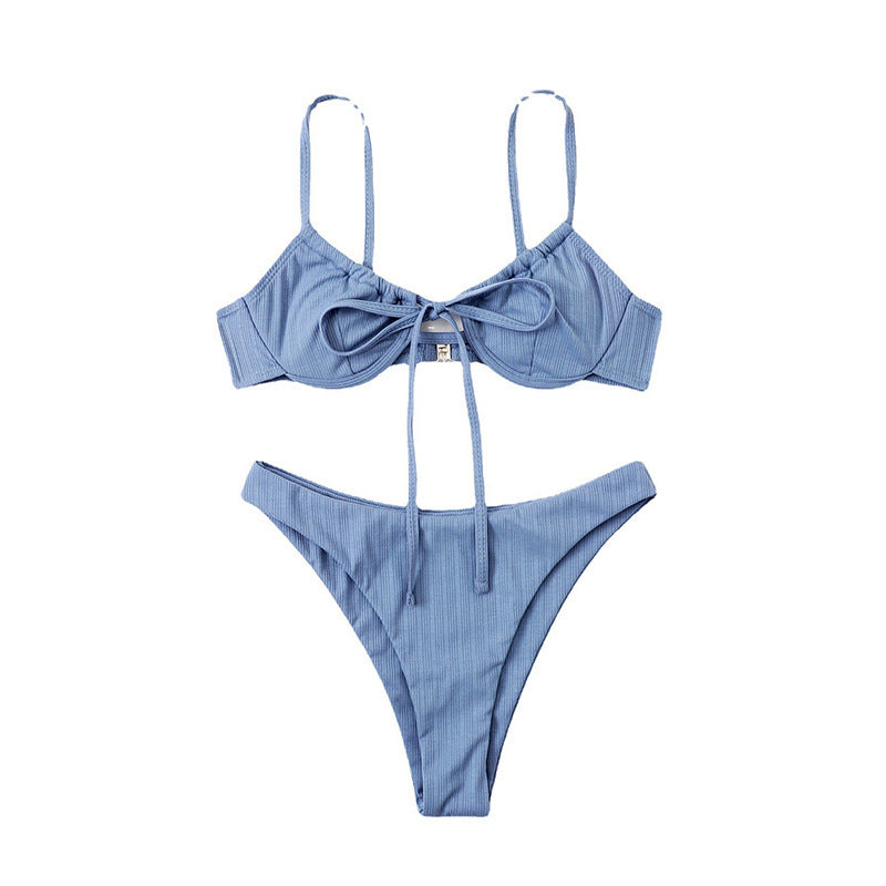 Dame bikinisæt med justerbare stropper og elegant ribbedesign Stilla